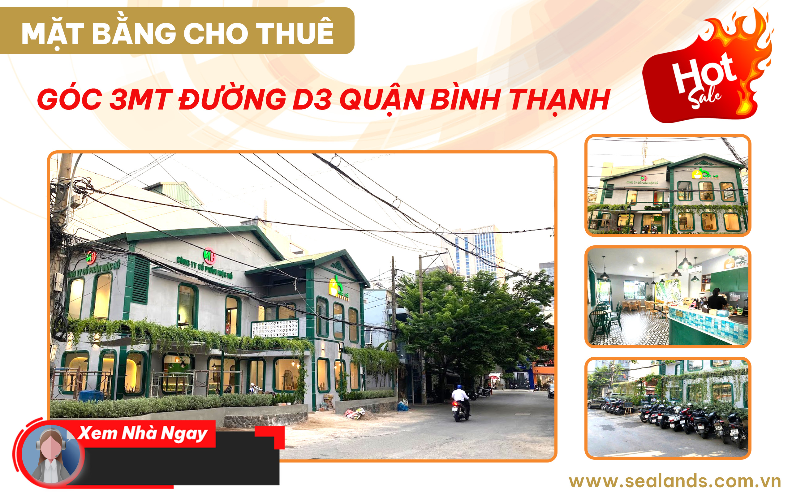 Sang quán Cafe Góc 3 Mặt tiền HXH Đường D3 , Phường 24 Quận Bình Thạnh